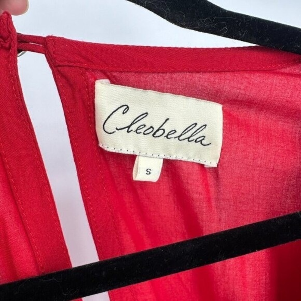 Cleobella Long Sleeve Ruffle Mini Dress Red Small - Picture 8 of 10